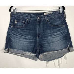 AG Women's 27 Hailey Ex-Boyfriend Roll-Up Jean Denim Shorts Distressed Everyday